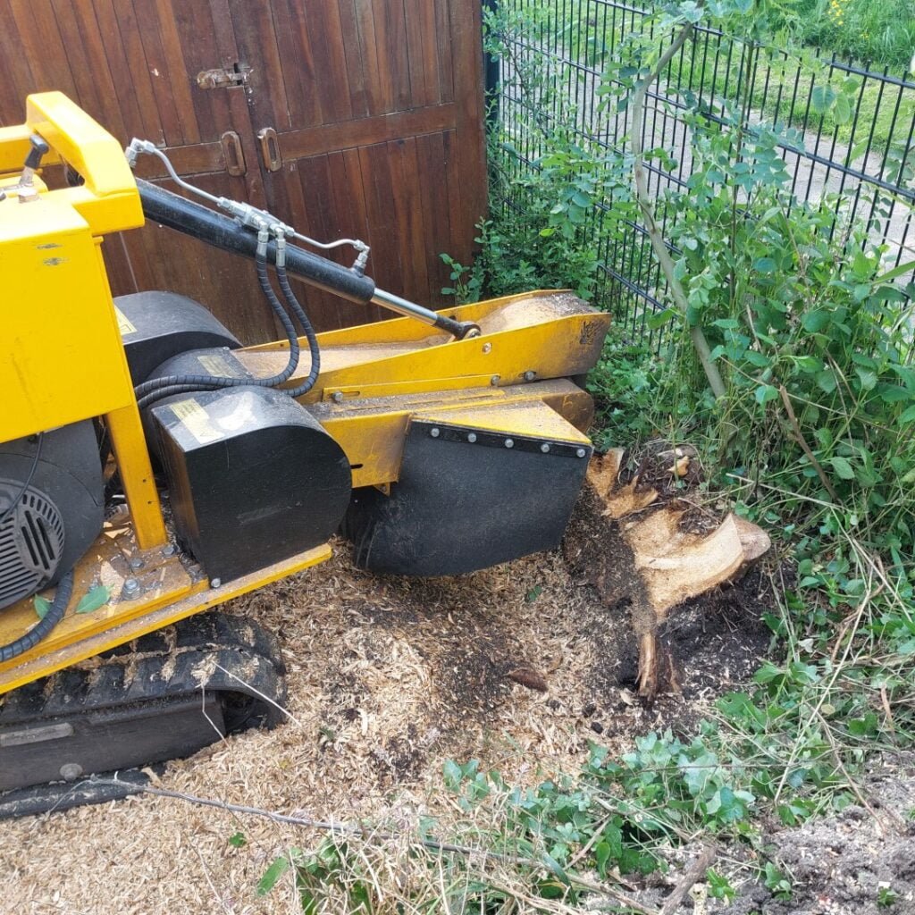 Op dit plaatje zijn we al wat verder met het frezen van de boomstronk